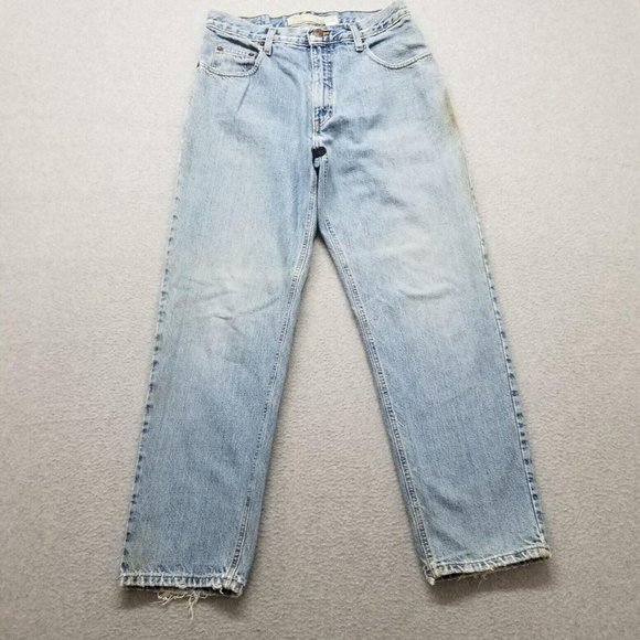 Vintage Abercrombie Fitch Jeans Mens 30x30 Blue Denim Tapered Cotton Zip FlyVint - Picture 1 of 11